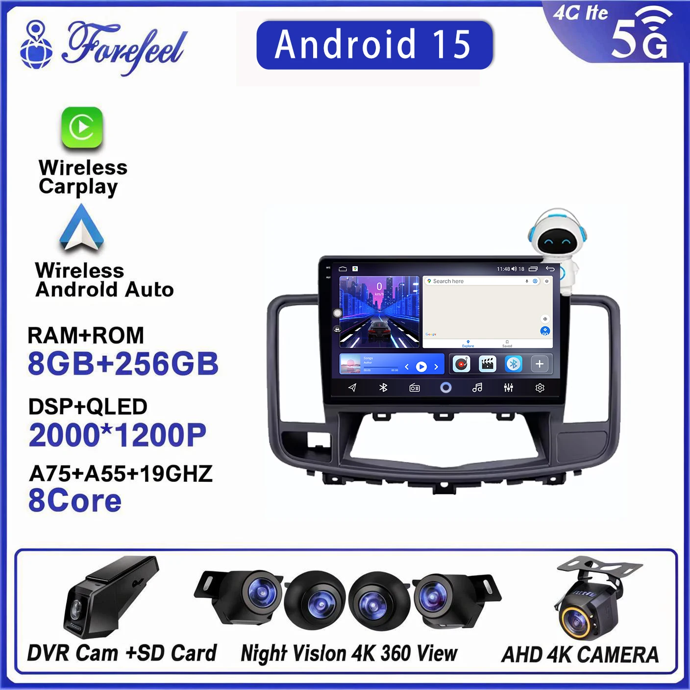 

Android 16 For Nissan Teana J32 2008 - 2013 Stereo Head Unit Multimedia Player 2K Dvd Qled Screen 2k Gps Navigation Dash 5g