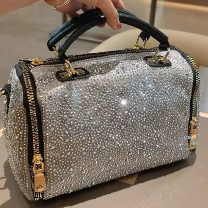 

Designer Brand New Hot Drill Fashion Handbag Trend Large Capacity Shoulder Sling Pillow Bags for Women