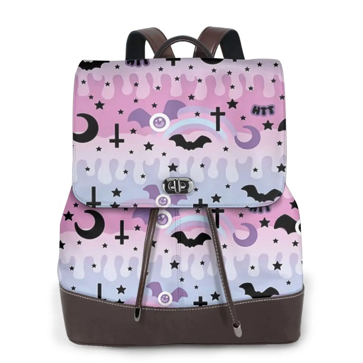Gothic Halloween Bats Bookbag School Student Bags Hiking Travel Daypack for Women Fashion Derma Backpack