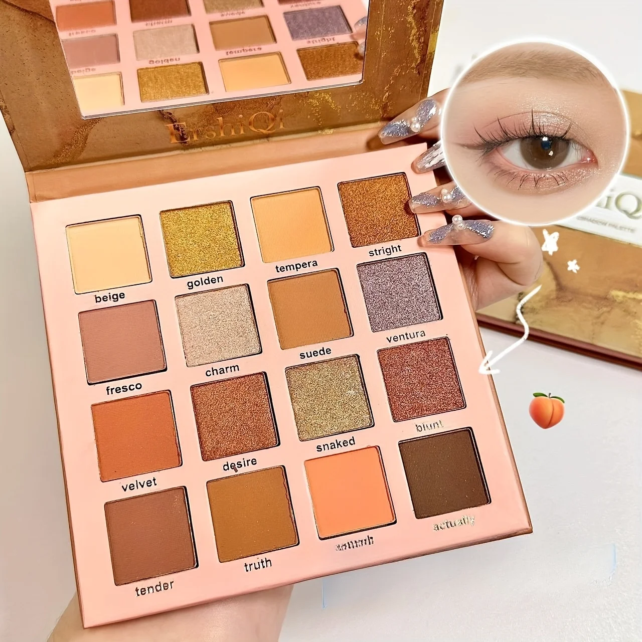Set fard e evidenziatore Golden Sunshine a 16 colori - Tavolozza per trucco puro tono terra innocente per un aspetto naturale