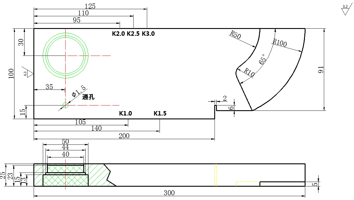 CSK-IA ultrasonic flaw detection test block standard NB/T47013-2015 standard industrial flaw detection test block