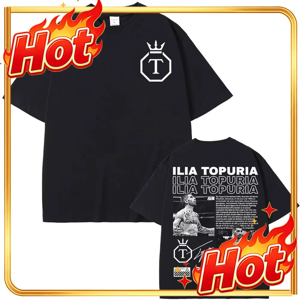 Custom El Matador Ilia Topuria Merch Men's 100%Cotton Shirt Harajuku Graphic Tshirts Unisex Summer Short Sleeve Women Streetwear