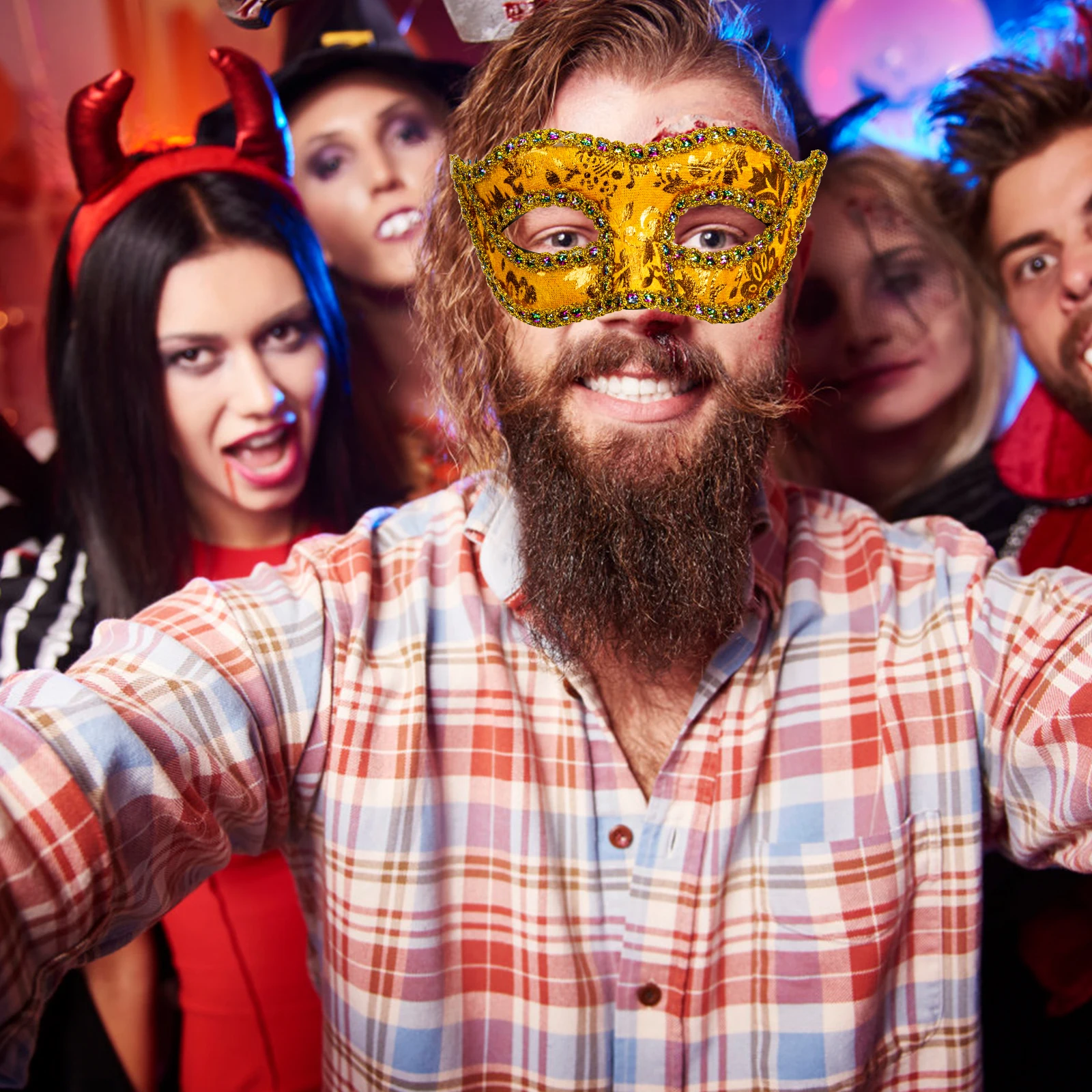 

Men's Mask Men'S Ball Masks Masks Bulk Party Costume Retro Halloween Half Ball Lace Plastic Cloth Strap Adjustable