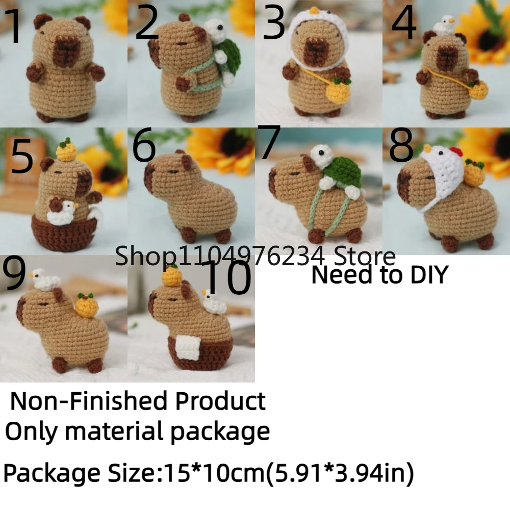 1 قطعة لطيف المبتدئين الكروشيه محشوة الحيوان عدة اليدوية مع الكروشيه السنانير كابيبارا لتقوم بها بنفسك مجموعة الكروشيه لتقوم بها بنفسك مجموعة غينيا خنزير الغزل مجموعة