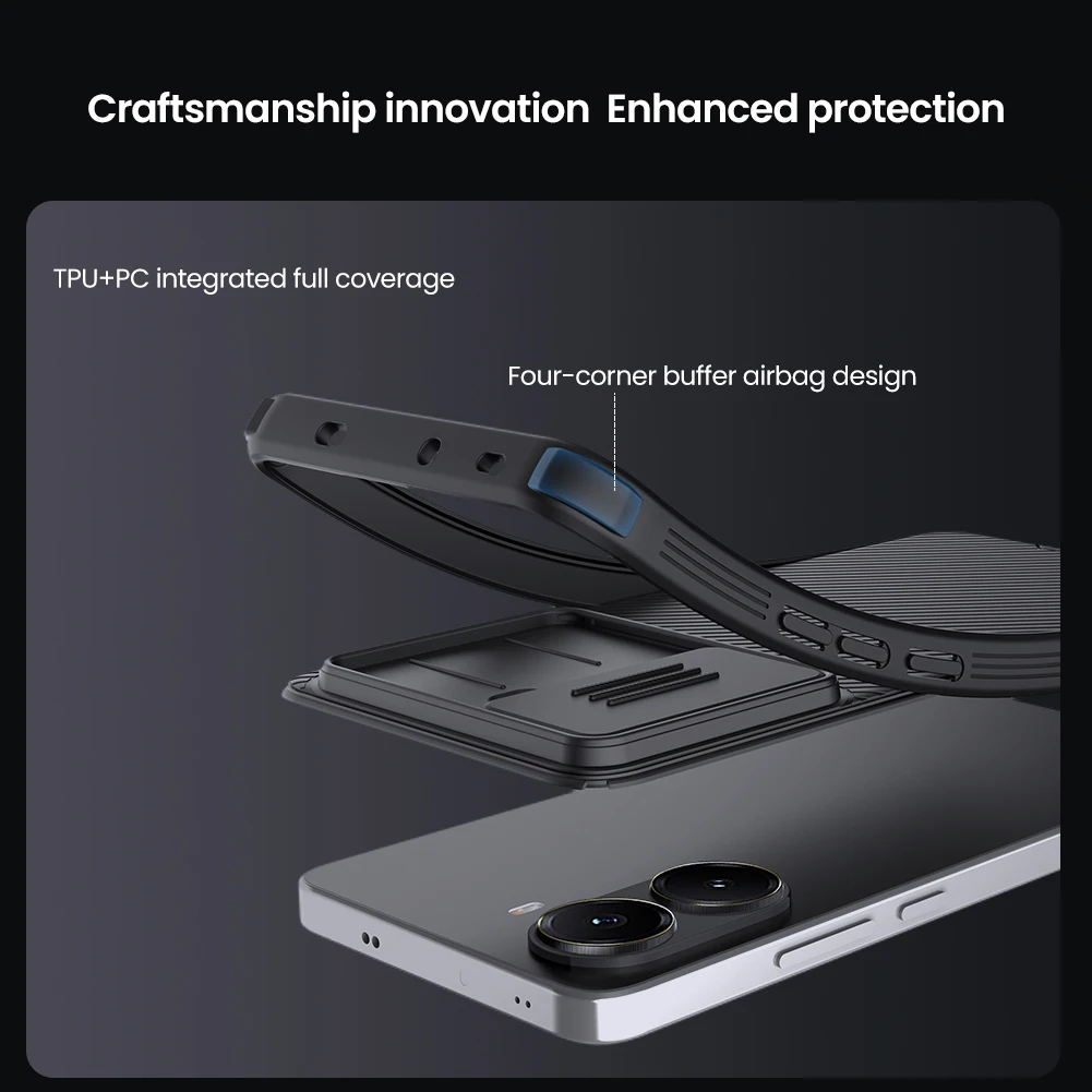 Nillkin para Xiaomi POCO X7 Pro funda con lente cubierta deslizante protección contra arañazos TPU marco suave parachoques a prueba de golpes para POCO X7 Pro