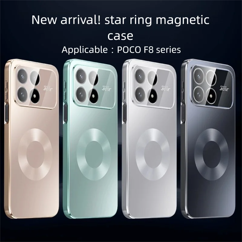 

Для POCO F8 Ultra F8 Pro ультратонкий защитный магнитный чехол противоударный мягкий ободок из ТПУ HD универсальный защитный чехол для объектива