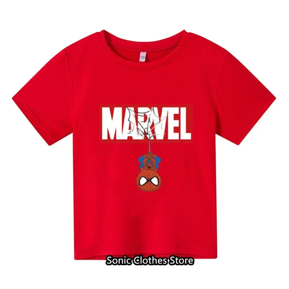 Spiderman Cartoon Boys and Girls 3-14 Year Old Children\'s Printed T-shirt Children\'s Summer Short Sleeved Fashion T-shirt Top