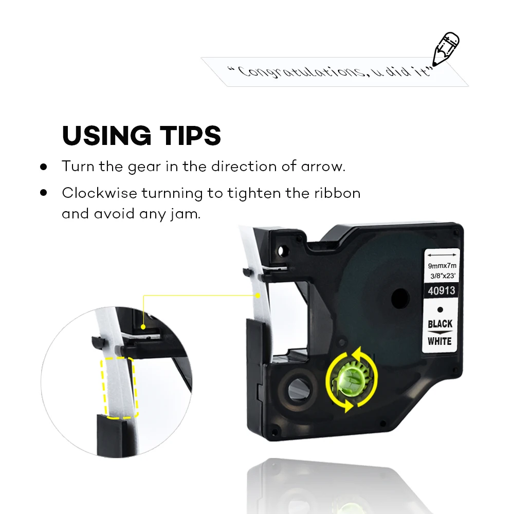 40912 40913 40914 40915 40916 40917 40923 D1 Labeling Tape Cartridge Compatible Dymo LabelManager LM-280 LM-160 Rhino 4200 6000+