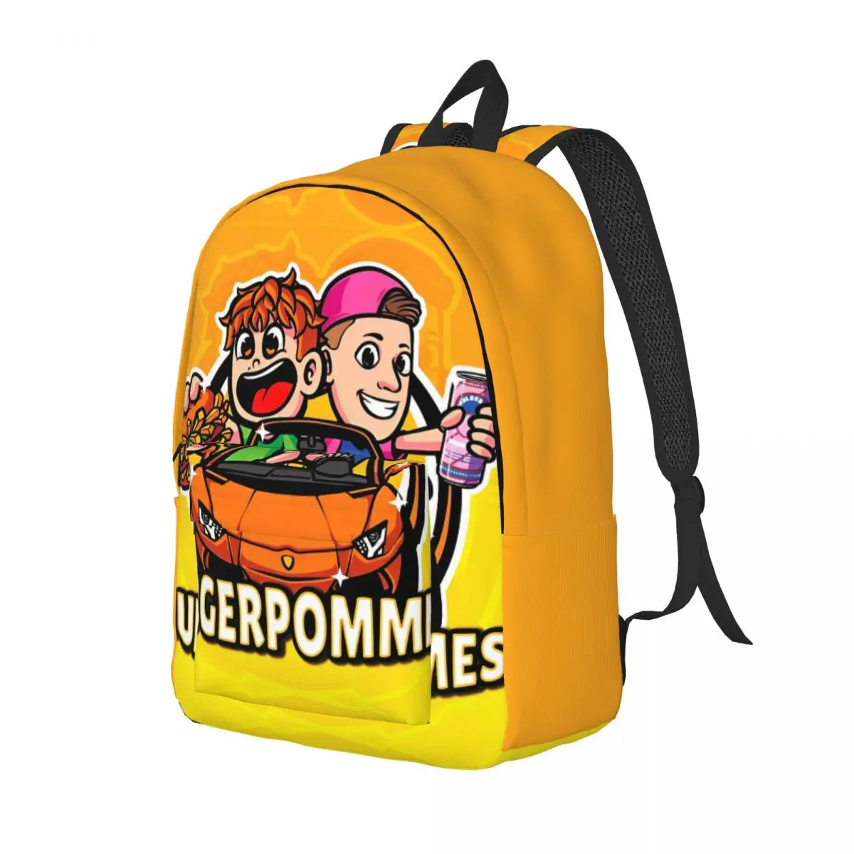 LukasBS Burgerpommes Backpack Elementary High College School Student ICrimax Game Bookbag Teens Canvas Daypack Hiking