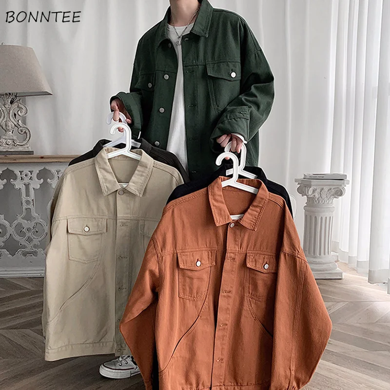 

Мужские джинсовые куртки различных цветов, толстые, теплые, зимние, новые модные, повседневные, однотонные, в корейском стиле, с простыми карманами, для студентов, универсальные, свободные