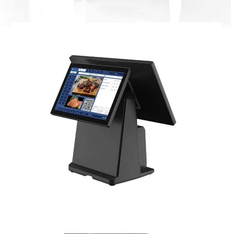 New product 14.1 inch windows touch POS machine internal 80mm printer All In One Pc  scan  function with 7'' customer display