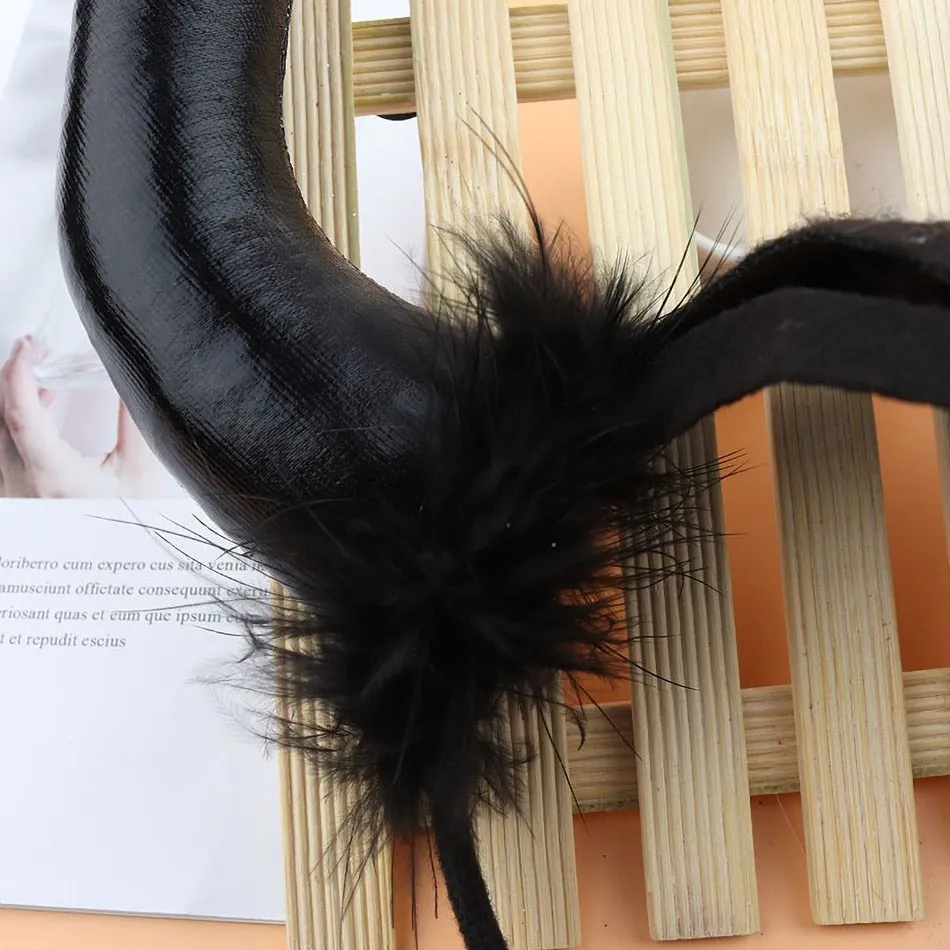 Dark Evil Queen Hiar Accessories Girl Witch Headband Children Halloween Cosplay Witch Ox Horn Headdress litter Hair Hoop 2 Color