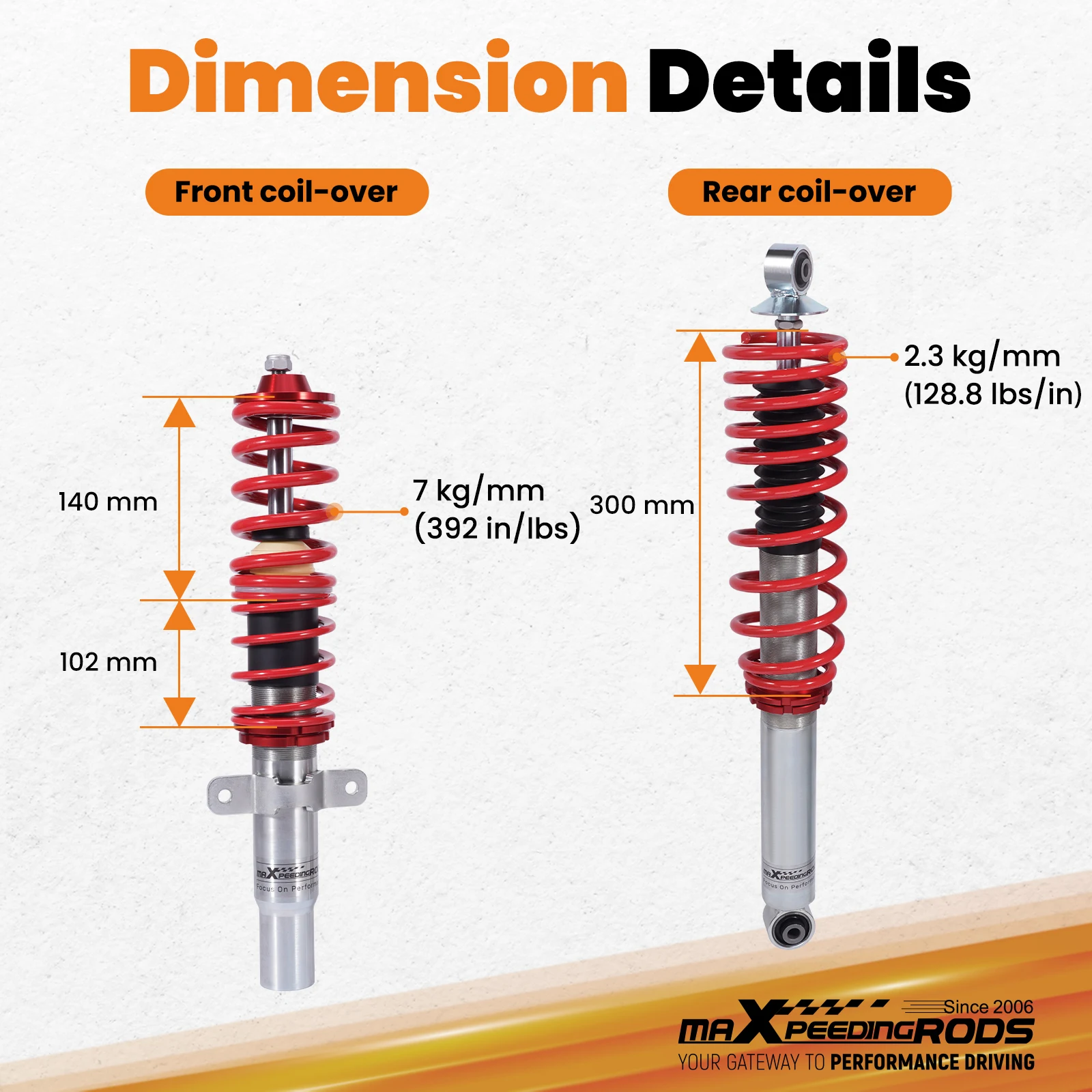 New Factory Suspension Parts Front & Rear Coilover for Ford Fiesta III Typ GFJ Included XR2i Daily Use Shocks