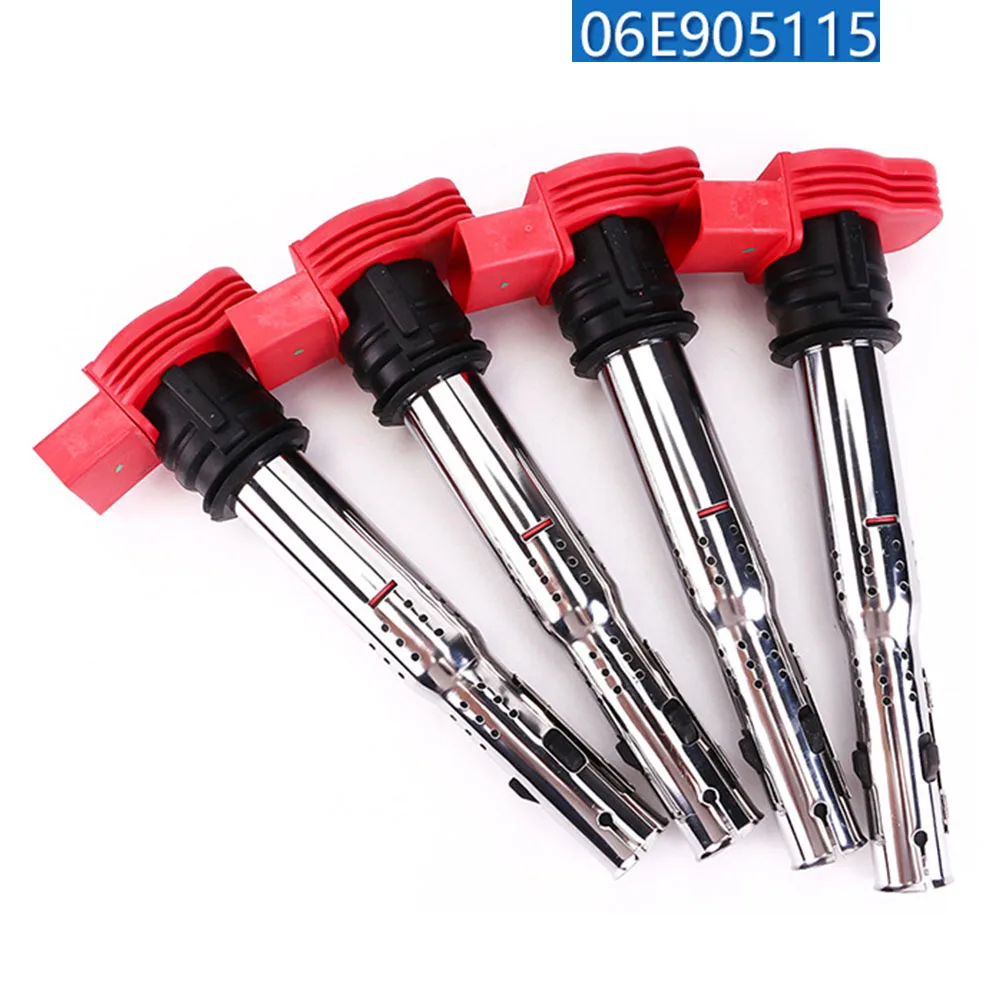 

4pcs/set Ignition Coil For VW Audi Jetta Golf Passat Tiguan CC A3/4/5/6/7/8 TT Q3/5 R8 06E905115D 06E905115 ABCDE 07K905715F