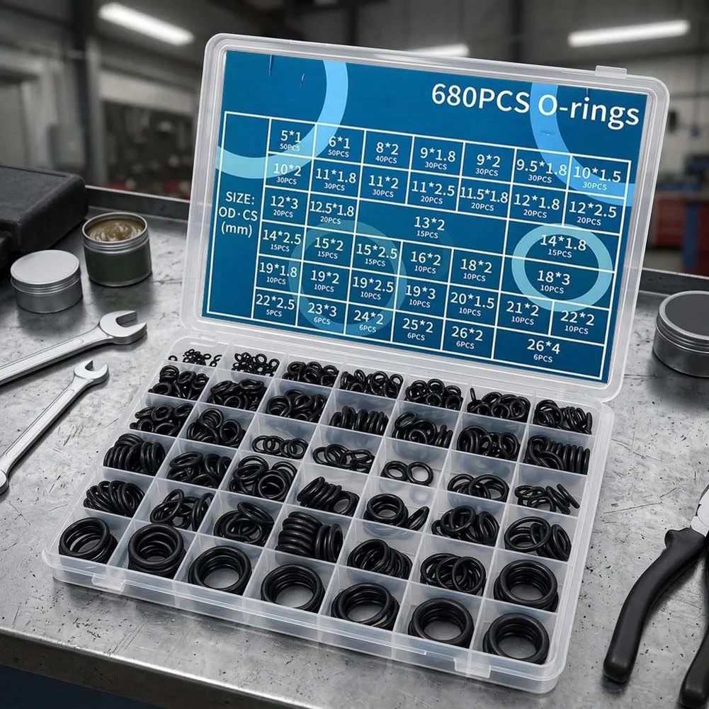 O Ring Kit Oil Resistant Material Heat Resistant Rubber Aging Resistant Seals Precision Fit Design  O Ring Kit