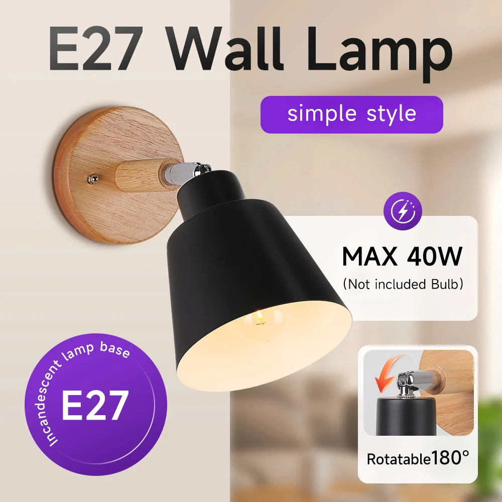 

40 Вт светодиодный настенный светильник E27 прикроватный светильник универсальное напряжение 110 В-220 В внутреннее декоративное освещение для спальни и гостиной