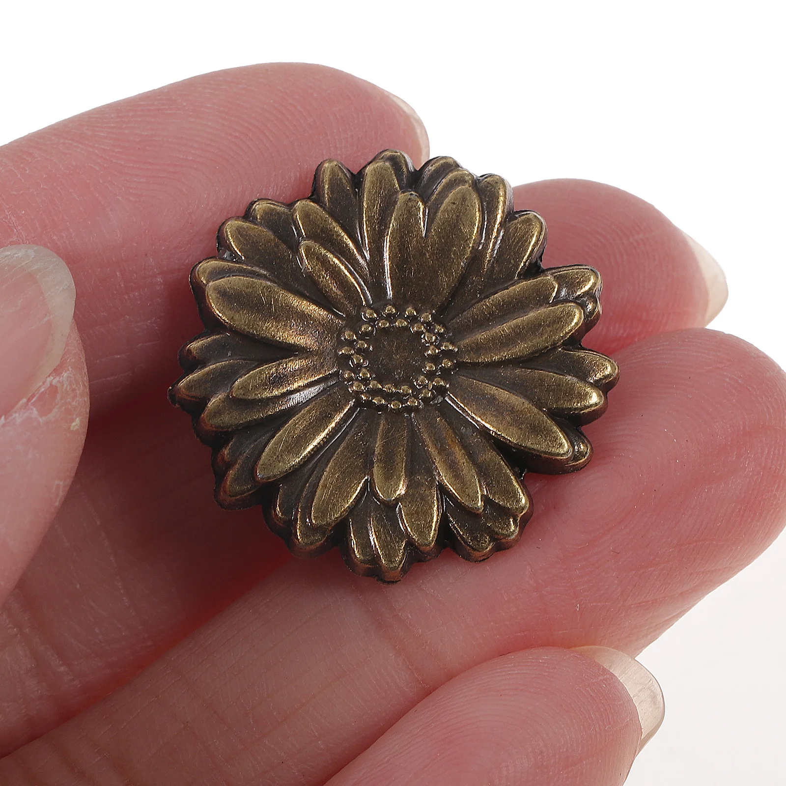 

10 Sets Alloy Flower Snap Buttons Bronze Fasteners Bag Making Hardware Craft Purse Snaps
