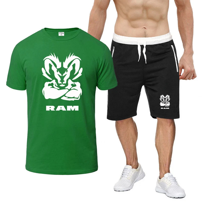 

Ram 1500 Turbo Car Logo Print 2026 Summer Men's Versatile Lightweight Round Neck Quick-dry T-shirt Short Pants Suits
