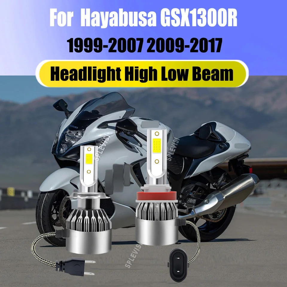 

LED Headlight Bulb High Low Beam H9 H7 -300% Brighter/ Power Saving Compatible with Suzuki Hayabusa GSX1300R 1999-2007 2009-2017