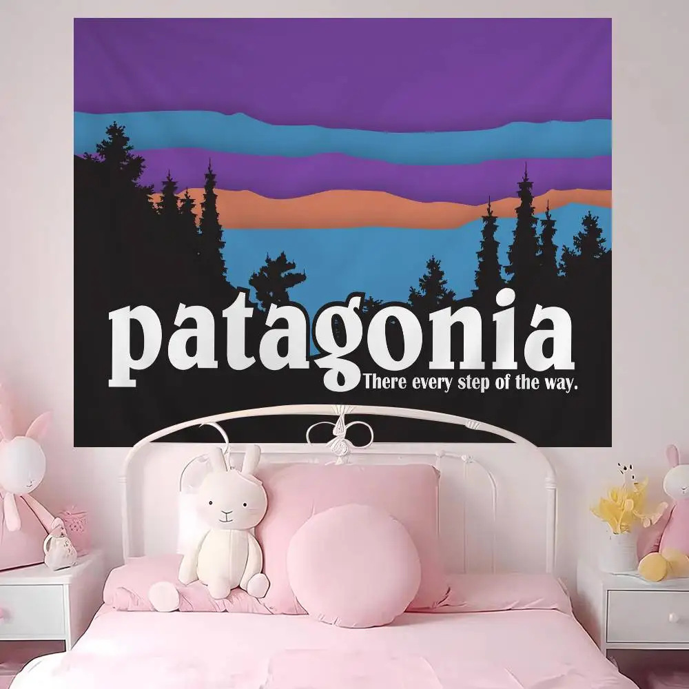 Luxury P-Patagonia Logo Hanging Bohemian Tapestry Indian Buddha Wall Decoration Bohemian Hippie Cheap Hippie Wall Hanging
