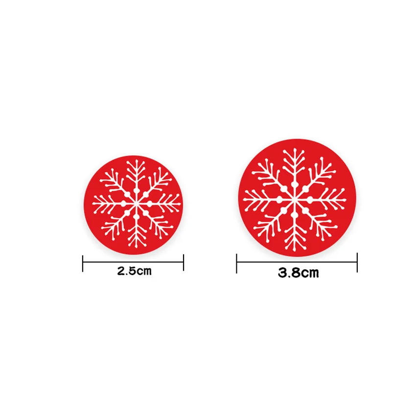 100-500pcs Merry Christmas Decoration for Home  Red Christmas Sticker Sealing labels for Candy Bag Gifts Box packaging Sticker