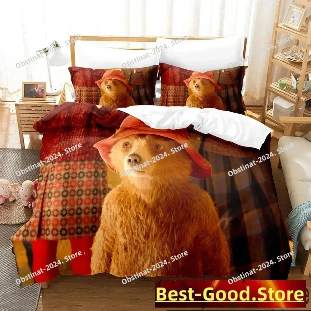 

3D Print Cartoon Paddington Bear Bedding Set Duvet Cover Bed Set Quilt Cover Pillowcase Comforter king Queen Size Boys Adult