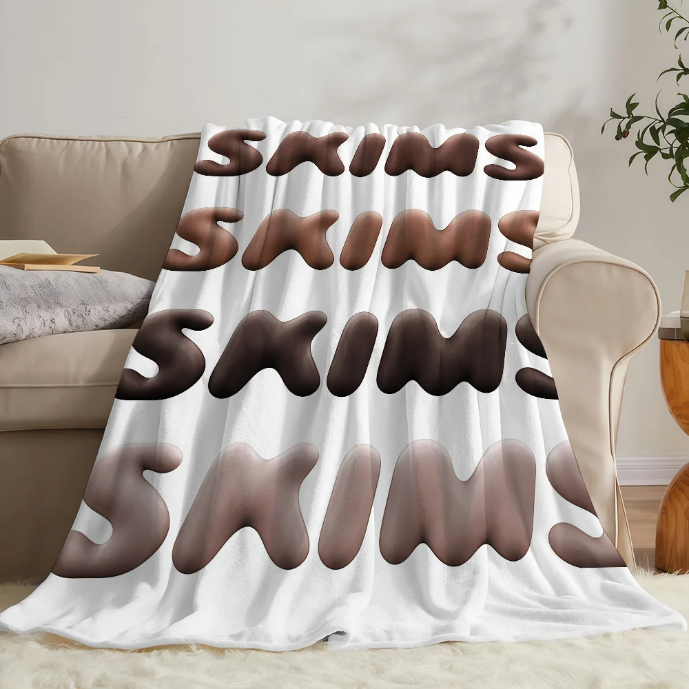K-Kim S-Skims K-KardashianS LOGO Blanket Soft Warm And Thick Perfect For Bedroom Living Room Bed Sofa Camping Picnic Office Gift
