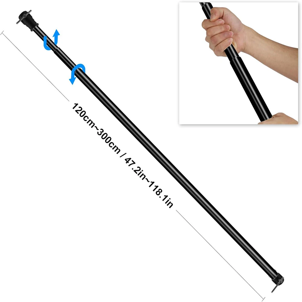 

Selens 120-300cm Adjustable Backdrop Support Crossbar Background Stand Background Bar For Light Stand Tripod C-Stand