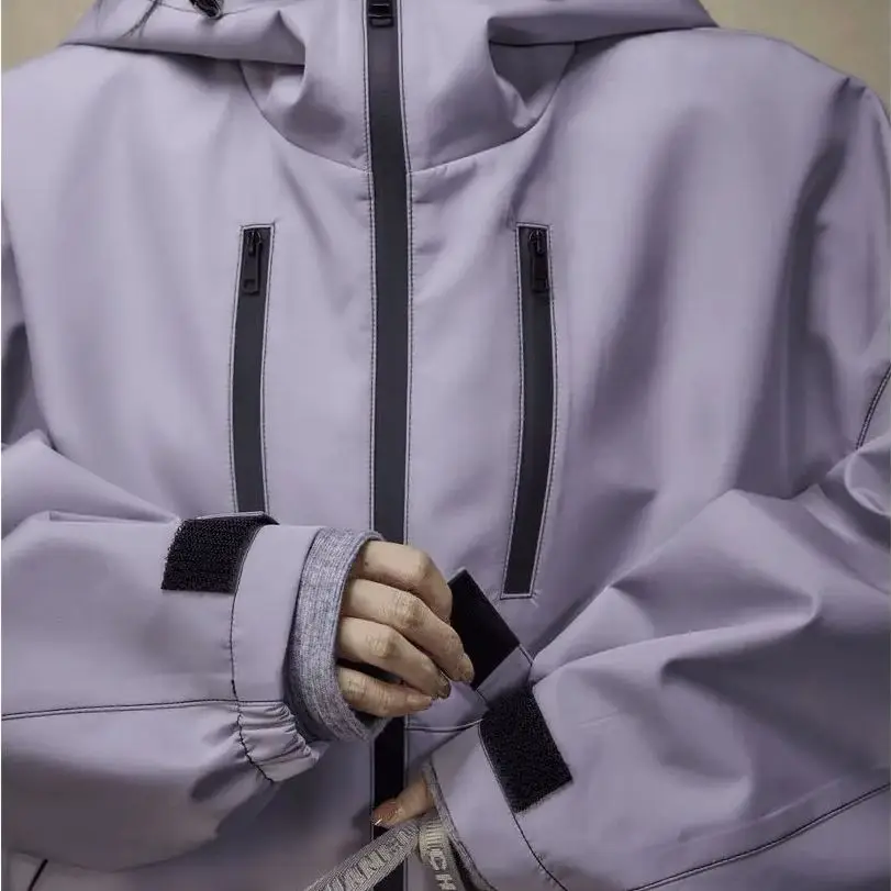 Hooded Short Long-Sleeved Jacket Women 2024 Autumn Winter Fashion Windproof Waterproof Loose Casual Versatile Solid Color Jacket