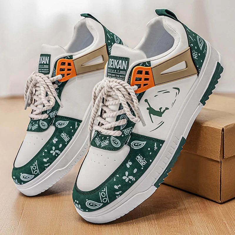 Novidade: Tênis Masculino Casual com Cadarço e Design Colorblock Moderno para Caminhada