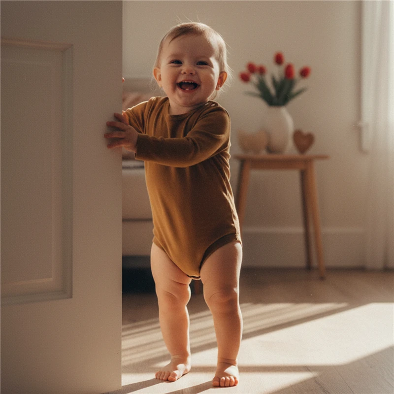 

Весенний комбинезон для маленьких девочек, повседневная одежда для маленьких мальчиков и девочек, однотонные комбинезоны с длинными рукавами и круглым вырезом для малышей