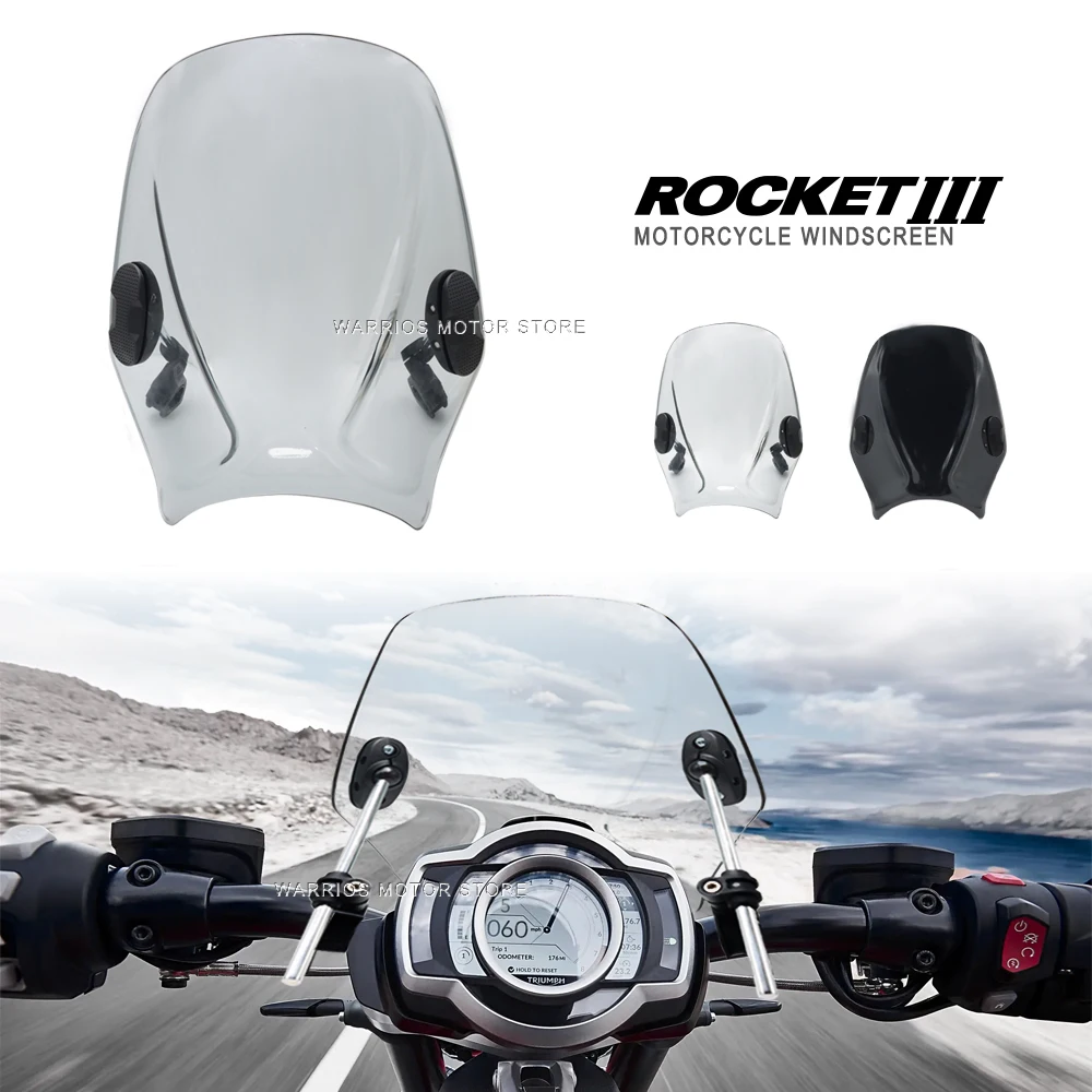 

New For ROCKET 3 III 2020 2021 2022 2023 Motorcycle Windshield Visor Windscreen Wind Deflector