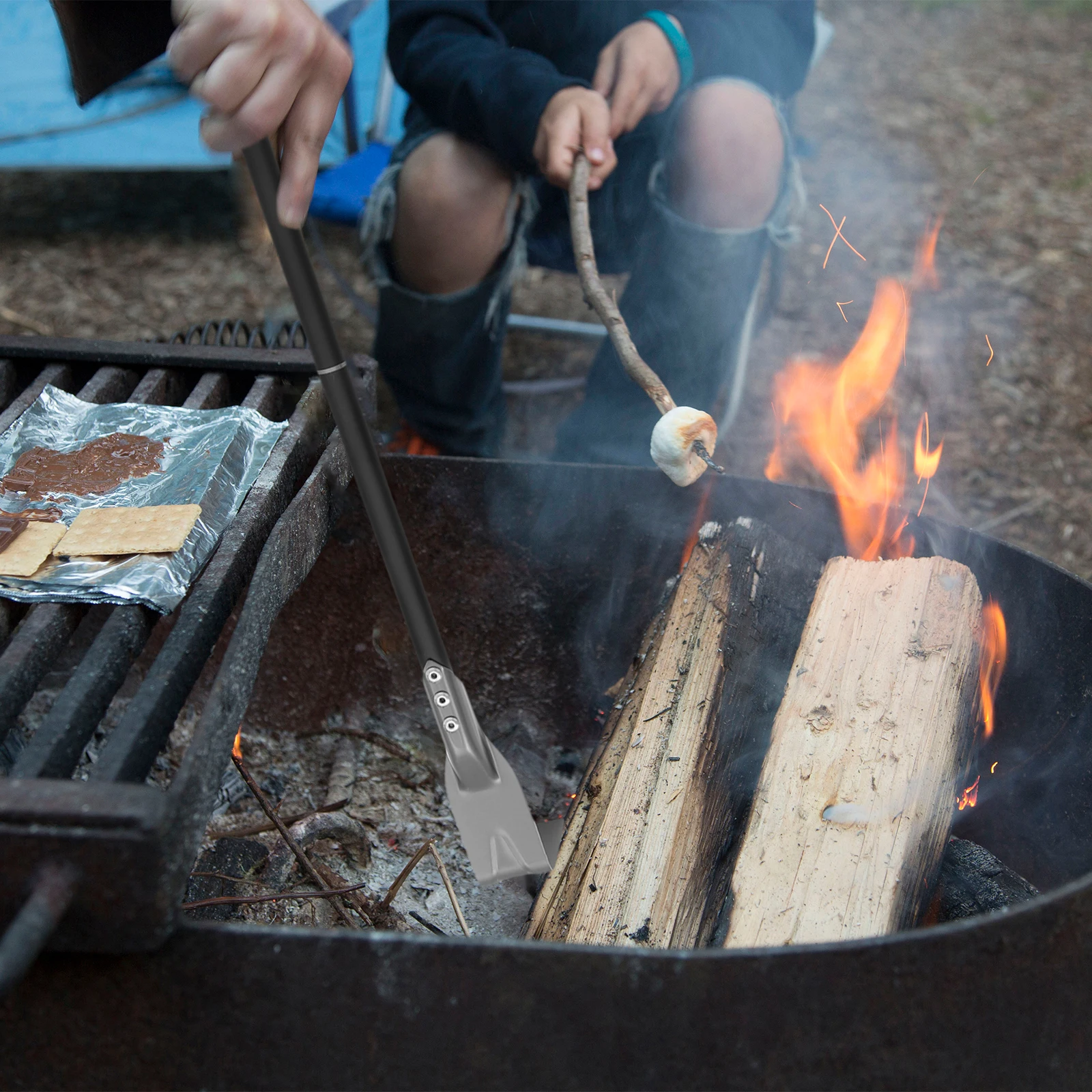 

Скребок для угольного пепла, инструмент, скребок для камина, сверхмощный очиститель для угля с длинной ручкой, очиститель для гриля для барбекю, многоразовая сковорода для удаления пепла