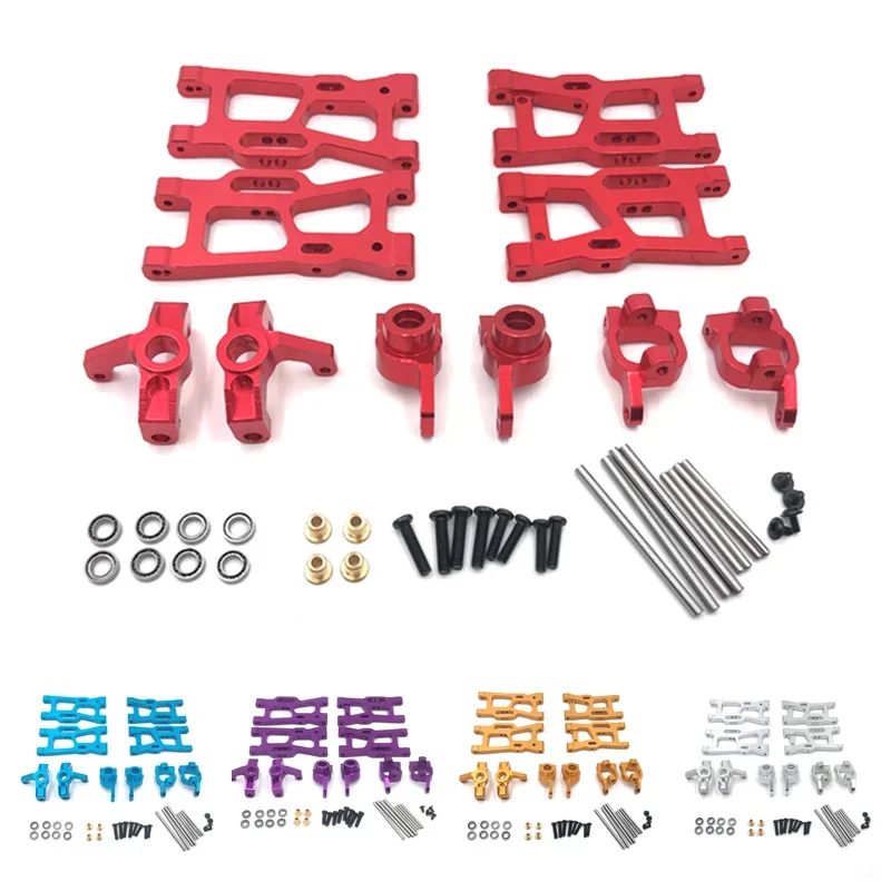 KIMISS Wltoys 144002 Corps Wltoys 144010 Bras Oscillant en Plastique 4 Pièces Rc Bras de Suspension Avant Arrière en Plastique Noir pour Wltoys 144001 144002 124019 124018 124017 144010