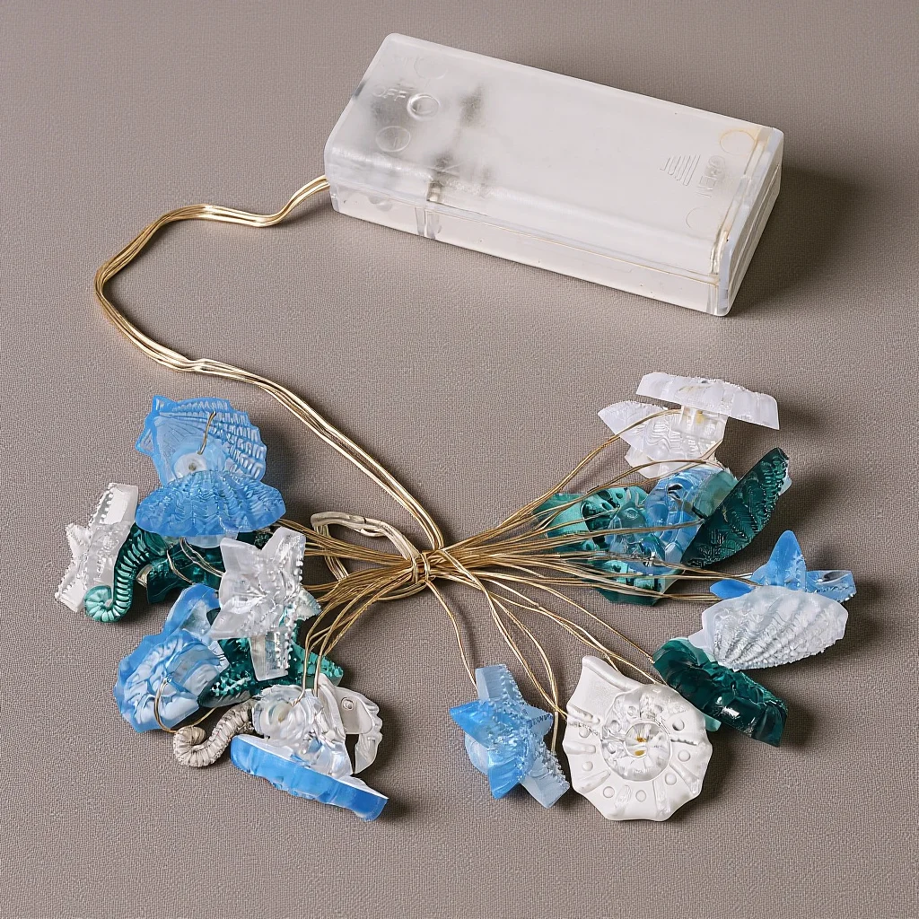 2 متر 20 LED المحيط سلسلة ضوء مع فرس البحر قوقعة أضواء الزخرفية للشاطئ موضوع حفلة الصيف غرفة بحري ديكور