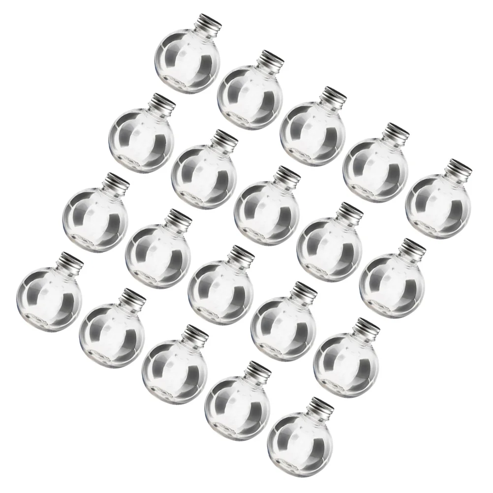 20 Pcs Empty Light Bulbs for Crafts Transparent Plastic Bottle Fillable Container Travel