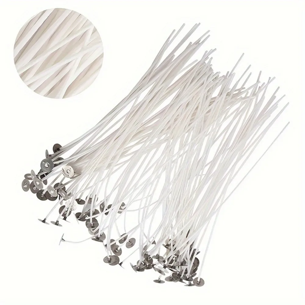 100pcs Candle Wicks 9cm Smokeless Wax Pure Cotton Core For DIY Candle Making Pre-Waxed Wicks Handmade Candle Making Tools images - 6