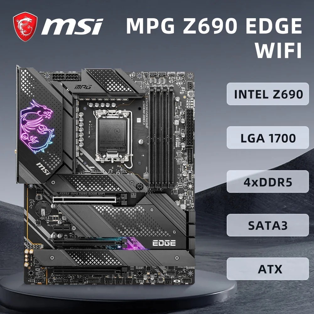 Msi mpg z690 borda wifi placa-mãe suporte soquete lga1700 i9-14900K i7-12700K i5-12600K cpu intel z690 4xddr4 pcie 3.0 atx