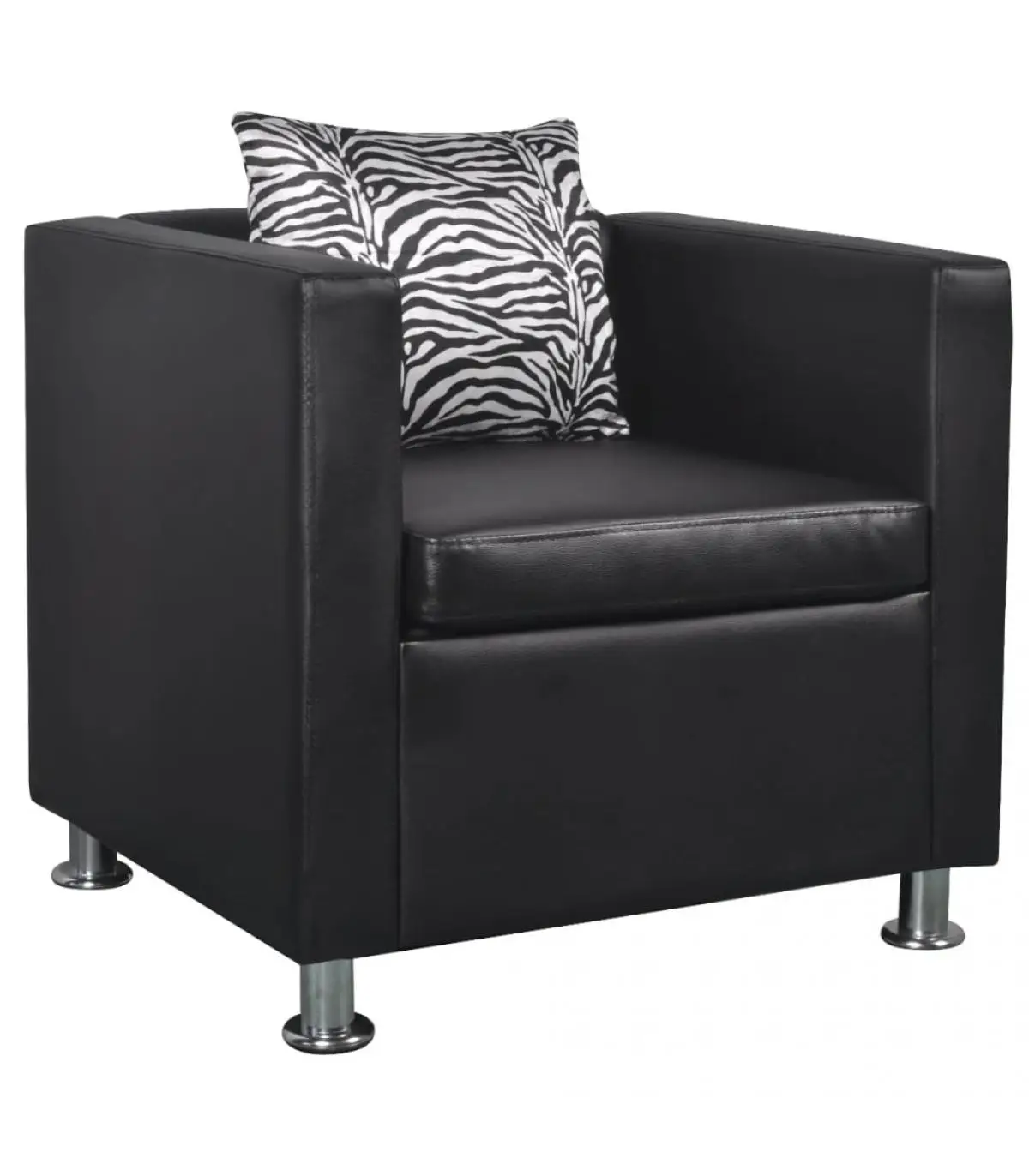 Armchairs black synthetic leather armchair