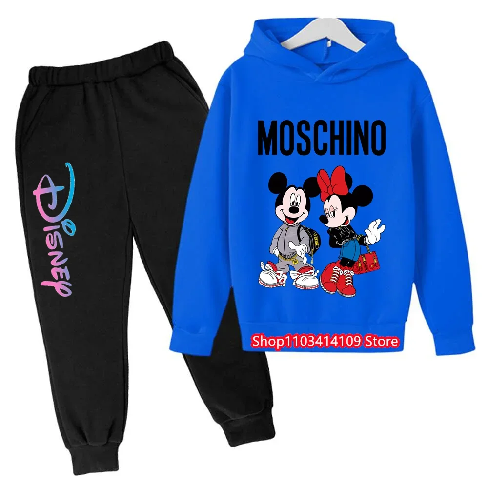 

Minnie Mouse Clothes Set For Baby Girls With Autumn Winter Suit Mickey Mouse Toddler Kid Hoodies Set Infant Boy Clothing