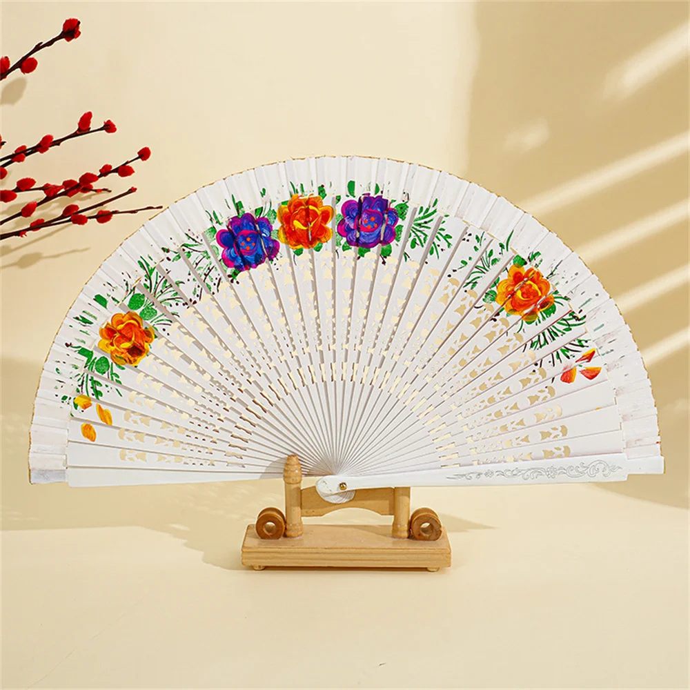 Spanish Colorful Wood Fan with Flower Fan Pattern: The Perfect Blend of Art, Function, and Cultural Elegance