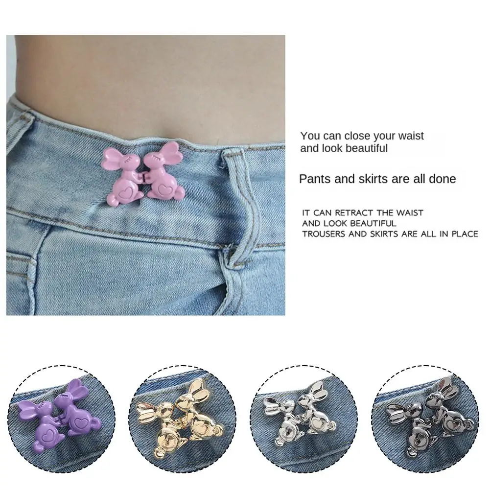 Detachable Nailless Seat-free Waist Button Little Rabbit Hands Waist-cinching Size Change Your Waist Buttons Holding J8H5