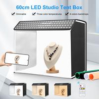 PULUZ 60 x 40cm Photo Studio Light Box Portable Cuboid Photography Studio Tent Kit with 4 Color Backdrops & Remote Control