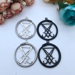 5pcs SNAKE Seal of Lucifer Satanic Sigil of Baphomet Metal Pendant charm Gothic Dark Pagan Satan DIY Fashion Jewelry Accessories
