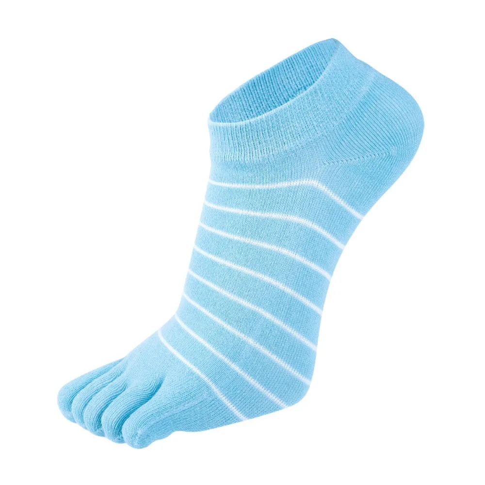 

Pure Cotton Five Finger Ankle Socks Woman Girl Striped Solid Fashion Cute Harajuku No Show Socks With Toes Socks