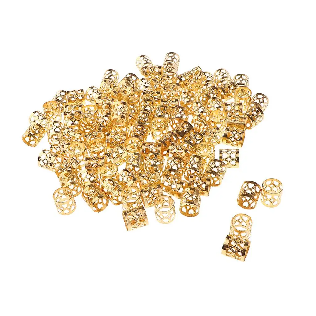 100 Stück Pro Hair Braids Schmuck Ring Manschetten Perlen Haarverlängerungen Dreadlocks