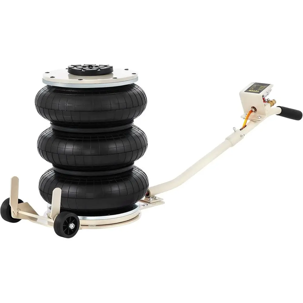 

5 Ton Triple Bag Air Jack, 11000 lbs Capacity, 15.75 Inch Lit Up, 3-5S Fast Lifting, Beige