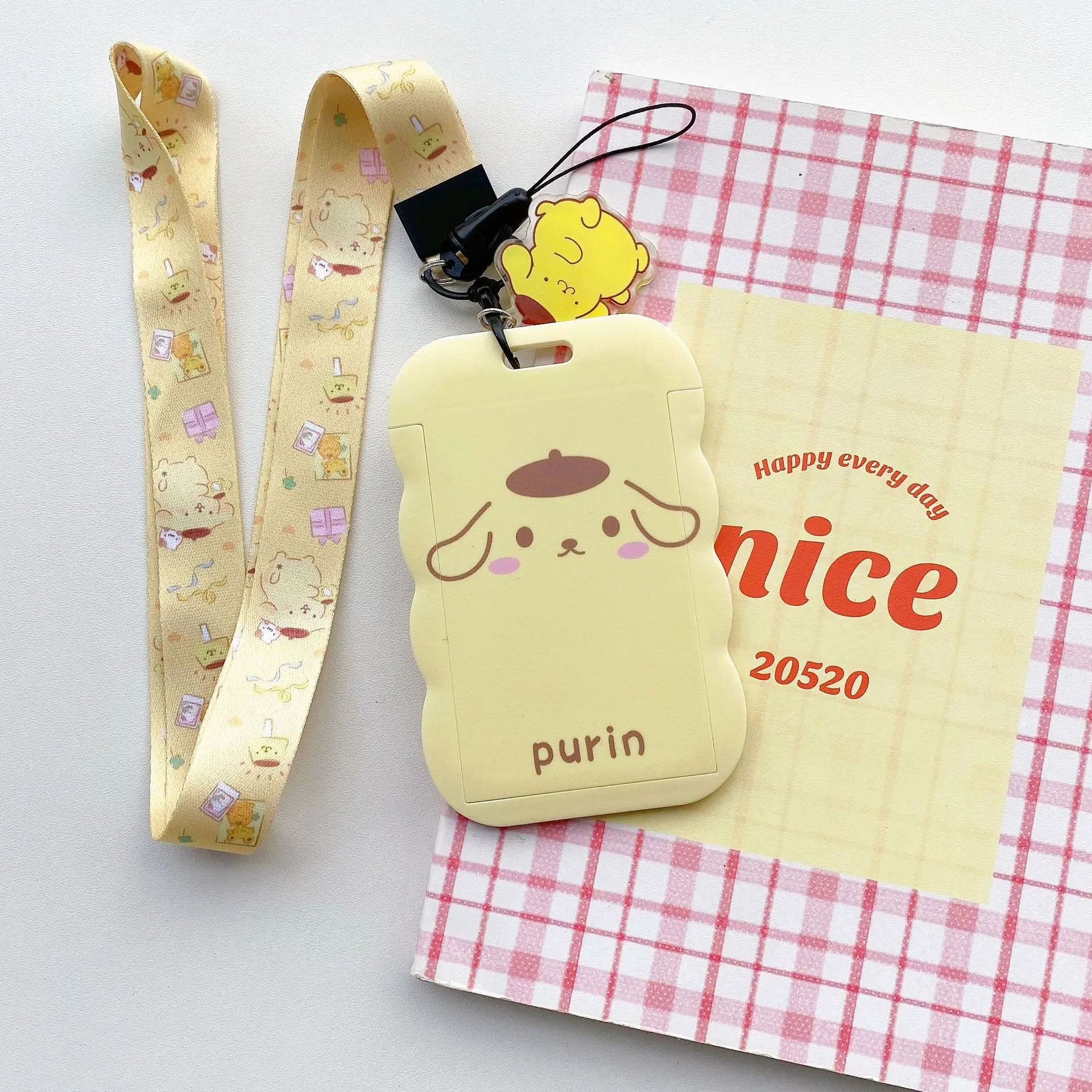 Kawaii Sanrio Keychain Pendant Hellokitty Kuromi Cinnamoroll Cute Card Holder Plastic Lanyard Card Holders For Student Gifts image 6
