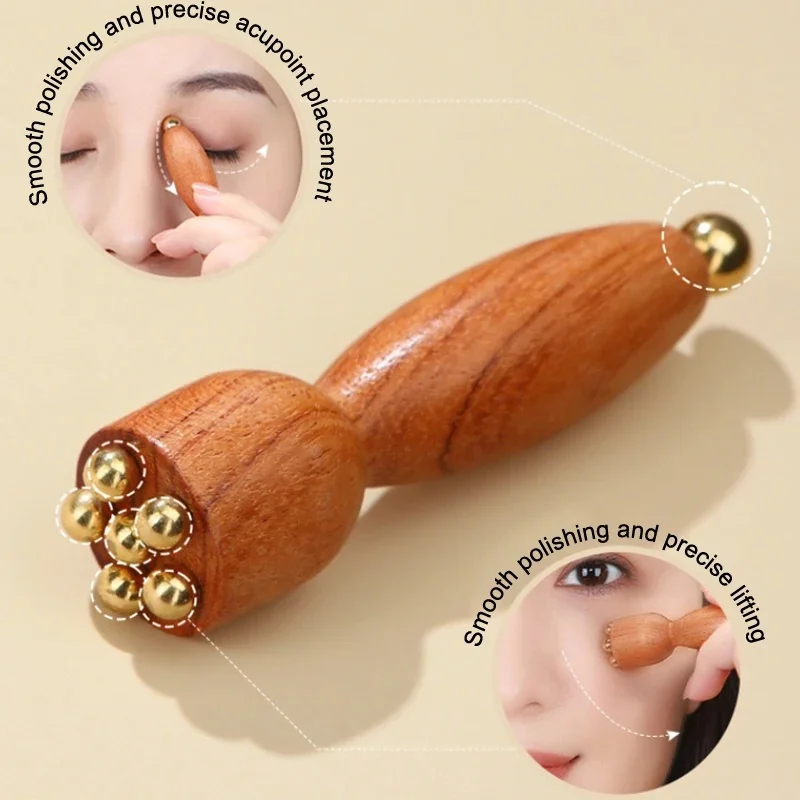 Brass Lotus Eye Massage Tool Gua Sha Board Facial Scraping Stick Acupoint Meridian Relaxation Tool Gift Box