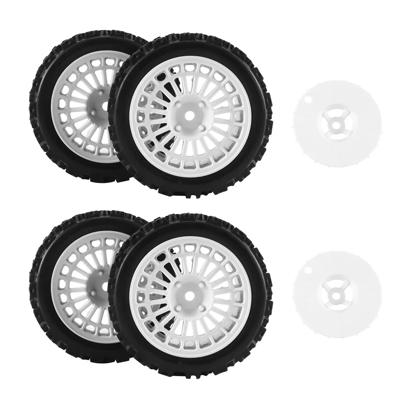 FBIL-4Pcs Rubber Tire Wheel Tyre For Tamiya XV01 TA06 TT01 TT01E TT02 TT02B PTG-2 1/10 RC Car Upgrades Parts Accessories